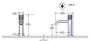 Dimensions | Polished Nickel Single Handle Lavatory Faucet manufacturer specification drawing with dimensions
