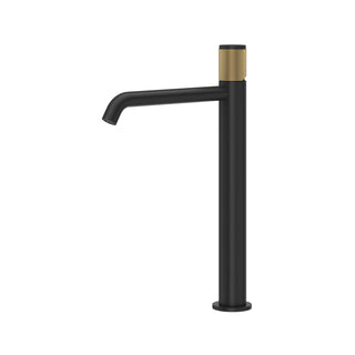 Tall Bathroom Sink Faucet in Matte Black/Antique Gold