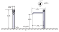 Dimensions | Tall Bathroom Sink Faucet in Matte Black/Antique Gold manufacturer specification drawing with dimensions