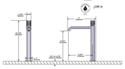 Dimensions | Tall Bathroom Sink Faucet in Matte Black/Antique Gold manufacturer specification drawing with dimensions