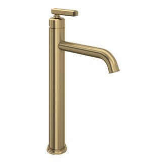 Tall Vessel Sink Faucet in Antique Gold