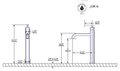 Dimensions | Tall Vessel Sink Faucet in Antique Gold manufacturer specification drawing with dimensions