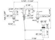Specifications | installation and dimension drawing for the faucet