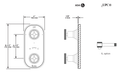 Dimensions | Two-Handle Unlacquered Brass Shower Valve Trim manufacturer specification drawing with dimensions