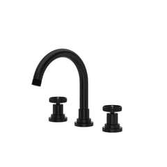 Hero | Complete Matte Black widespread lavatory faucet with C-spout on white