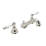 Polished Nickel Widespread Lavatory Faucet With C-Spout