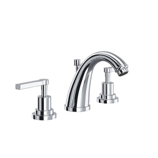Polished Chrome Widespread Bathroom Faucet With C-Spout