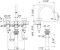 Dimensions | three-hole faucet drawing with 8 inch centers, 7.19 inch reach, and 4.13 inch height