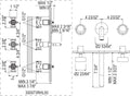 Product view | Eclissi Wall Mount Lavatory Faucet Trim With C-Spout manufacturer specification drawing with dimensions