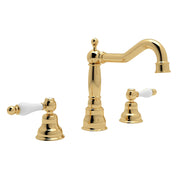 Italian Brass Widespread Lavatory Faucet With Column Spout