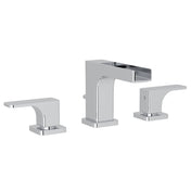 Polished Chrome Widespread Bathroom Sink Faucet With Trough