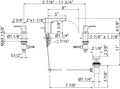 Dimensions | Faucet dimension drawing for the polished chrome widespread fixture