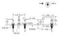 Dimensions | Widespread Lavatory Faucet With U-Spout in Polished Nickel manufacturer specification drawing with dimensions