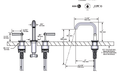 Dimensions | Widespread Lavatory Faucet With U-Spout in Unlacquered Brass manufacturer specification drawing with dimensions