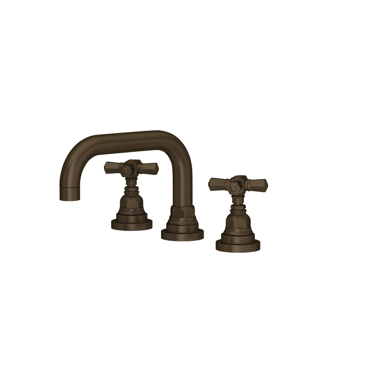 Product view | Complete widespread bathroom sink faucet with U-spout in Tuscan Brass