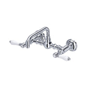 Hero | Polished Chrome two-handle wall-mounted faucet with U-spout