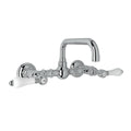 Front | Polished Chrome faucet with two handles and wall escutcheons
