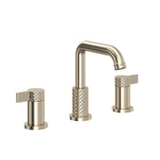 Satin Nickel Widespread Bathroom Sink Faucet With U-Spout