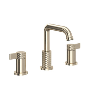 Satin Nickel Widespread Bathroom Sink Faucet With U-Spout