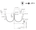 Dimensions | Widespread Lavatory Faucet with U-Spout manufacturer specification drawing with dimensions