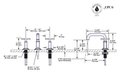 Dimensions | Polished Nickel Widespread Lavatory Faucet With U-Spout manufacturer specification drawing with dimensions