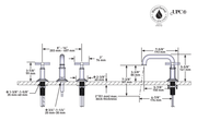 Dimensions | Polished Nickel Widespread Lavatory Faucet With U-Spout manufacturer specification drawing with dimensions