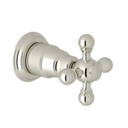 Hero | complete polished nickel shower trim control on a circular wall plate