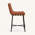 Side | true side profile showing the seat curve, the dowel rail, and the crossed leg brace