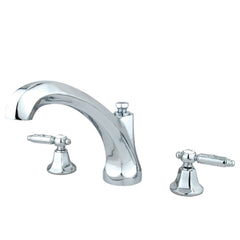 Roman Tub Faucet, Georgian, Two-Handle 3-Hole Deck Mount in Polished Chrome