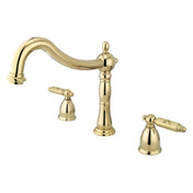 Roman Tub Faucet, Georgian, Two-Handle Deck Mount in Polished Brass