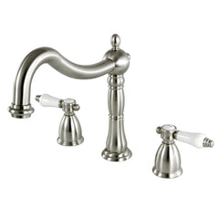 Roman Tub Faucet, Heirloom, Two-Handle 3-Hole in Brushed Nickel