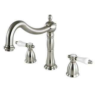 Roman Tub Faucet, Heirloom, Two-Handle 3-Hole in Brushed Nickel