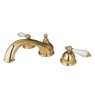 Roman Tub Faucet, Heirloom, Two-Handle 3-Hole in Polished Brass