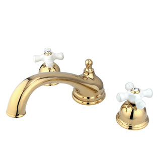 Roman Tub Faucet, Heirloom, Two-Handle 3-Hole in Polished Brass