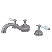 Roman Tub Faucet, Heritage, Two-Handle 3-Hole in Brushed Nickel