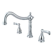 Roman Tub Faucet, Heritage, Two-Handle 3-Hole in Polished Chrome