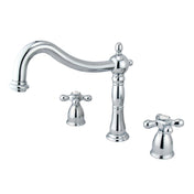 Roman Tub Faucet, Heritage, Two-Handle 3-Hole in Polished Chrome