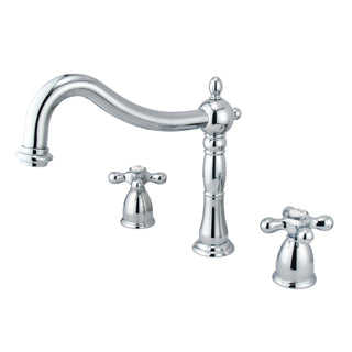 Roman Tub Faucet, Heritage, Two-Handle 3-Hole in Polished Chrome