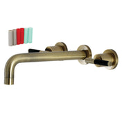 Roman Tub Faucet, Kaiser, Two-Handle, 3-Hole Wall Mount, Antique Brass