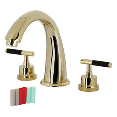Roman Tub Faucet, Kaiser, Two-Handle Deck Mount in Polished Brass