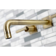 Roman Tub Faucet, Manhattan, 2-Handle, 3-Hole Wall Mount, Antique Brass