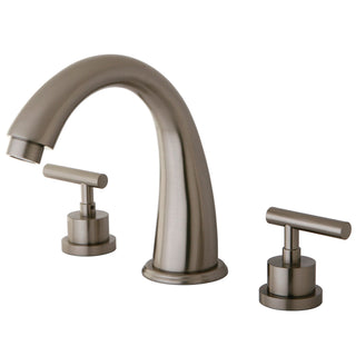 Roman Tub Faucet, Manhattan, Two-Handle 3-Hole in Brushed Nickel