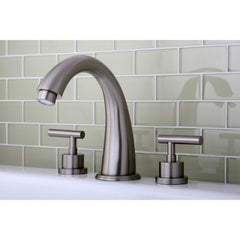 Roman Tub Faucet, Manhattan, Two-Handle 3-Hole in Brushed Nickel
