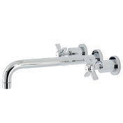 Roman Tub Faucet, Manhattan, Wall Mount, Two Handle, 3-Hole, Polished Chrome
