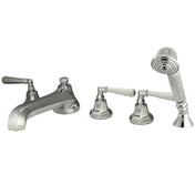 Roman Tub Faucet, Metropolitan, Three-Handle with Hand Shower in Polished Chrome