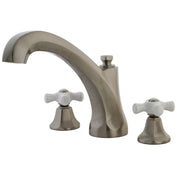 Roman Tub Faucet, Metropolitan, Two-Handle 3-Hole in Brushed Nickel