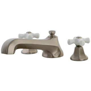 Roman Tub Faucet, Metropolitan, Two-Handle 3-Hole in Brushed Nickel