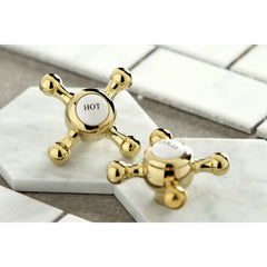 Roman Tub Faucet, Metropolitan, Two-Handle 3-Hole in Polished Brass
