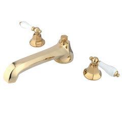 Roman Tub Faucet, Metropolitan, Two-Handle 3-Hole in Polished Brass