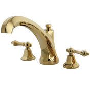 Roman Tub Faucet, Metropolitan, Two-Handle 3-Hole in Polished Brass